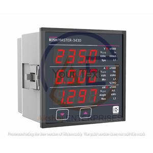 5A Rishabh Rish 3430 Din Rail Multifunction Energy Meter <b>Three</b> Phase RS485 Communication for Industrial Use - Product Image 6