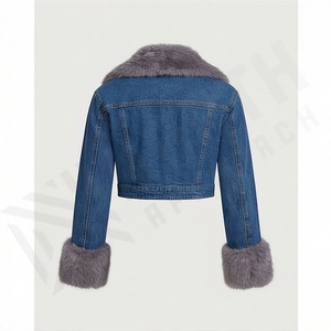 Veste en jean personnalisable pour femmes, couleur personnalisée, élégante, manches longues, grandes poches, blazer varsity, vêtement d'extérieur, streetwear décontracté - Product Image 2