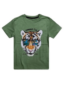 Camiseta deportiva informal directa de fábrica ligera 100% algodón cuello redondo manga corta tendencia de moda para niños - Product Image 5