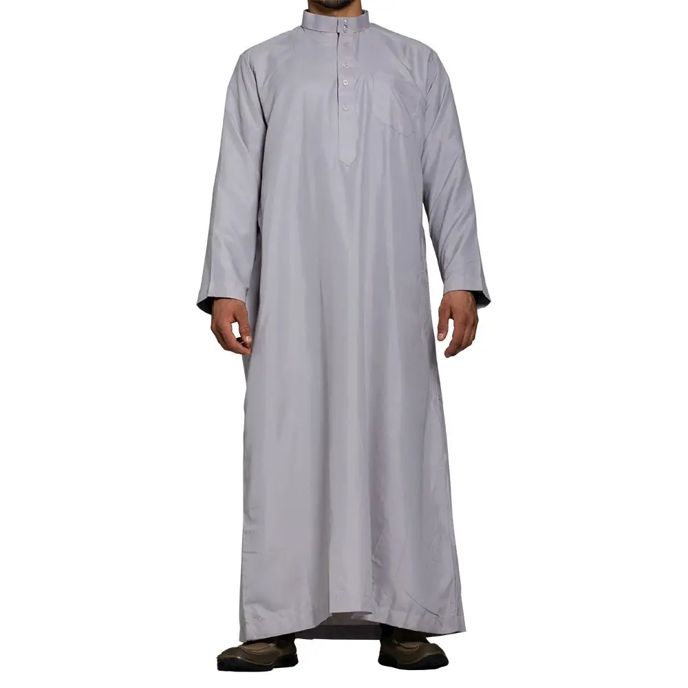 Abbigliamento musulmano all'ingrosso abito arabo Dubai Thobe islamico per uomo Jalabiya Dubai per uomo Jubbah