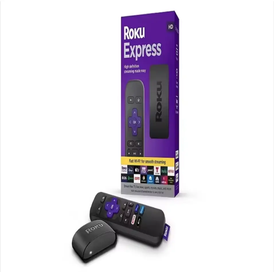 シンプルなリモートフリーおよびライブTVを備えたRoku Express HD Rokuストリーミングデバイス