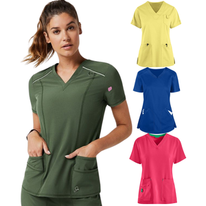 Top médical gommage uniforme ensemble pour hommes femmes confortable infirmière hôpital survêtement vêtements Style sportif gratuit grande taille respirant - Product Image 2