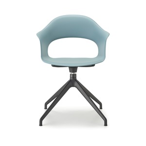 Swivel Armchair Technopolymer <b>Shell</b> Black Painted Four-Star Base Modern <b>Chair</b> for Office Meeting Room Restaurant Made in Italy - Product Image 3