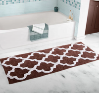 Tapis de bain en coton ultra-absorbant de style moderne, tapis de porte pour la maison et l'hôtel, tufté à la main, lavable en machine, épaisseur moyenne, imprimé en 3D