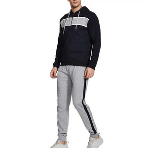 Ensemble de jogging de gymnastique deux pièces à motif uni pour hommes, pantalon élastique, survêtement d'hiver de grande taille-Nouvelles arrivées Vente en gros - Product Image 2
