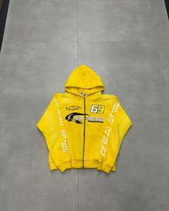 100% coton haut de gamme personnalisé lourd 400 grammes demi fermeture éclair mode sweat à capuche pour hommes avec lavage à l'acide et sérigraphie - Product Image 1