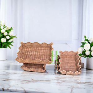 High Quality Natural Handmade Woven Bamboo Clothing Organizer Handles Set 2 Rectangle Eco-Friendly Modern Multifunction HNHCraft - Product Image 2