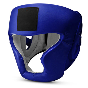 Casque de boxe en cuir PU, fermeture à boucle réglable, unisexe, pour adultes, casque de sport bleu, protection de vision à 180 degrés - Product Image 2