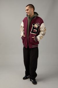 Parche de brazo de cuero personalizado al por mayor multi insignia Chenille bordado béisbol Streetwear abrigo Varsity chaqueta para hombres - Product Image 6