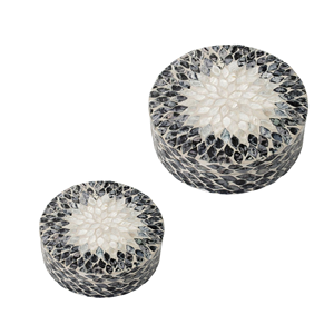 Elegant Round <b>Mother</b> of Pearl Box Luxury Handmade MOP Storage or Chocolate Box For Ramadan <b>Gift</b>, Wholesale Supplier From Vietnam - Product Image 3