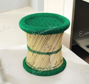 Nouveau Style fait à la main bambou Sarkanda indien canne en osier Muddha repose-pieds tabouret pouf pour salon jardin os incrustation Console - Product Image 2