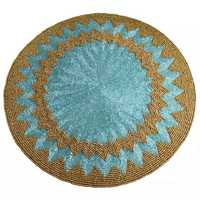 Top vente verre perlé rond élégant décoratif napperons pour Table à manger mat nouveau design fantaisie broderie napperons
