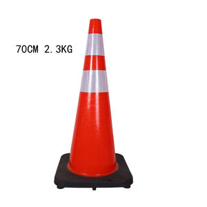 Venta al por mayor 700mm y 900mm PVC Cono de tráfico Producto de advertencia de seguridad vial Material de goma y plástico - Product Image 3