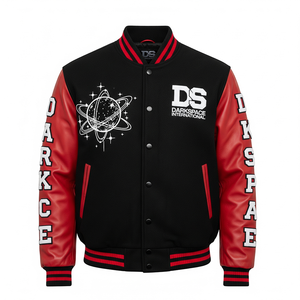 เสื้อแจ็กเก็ตแบบทนทานปักโลโก้ด้านหน้าผ้ากำมะหยี่แขนหนังขนสัตว์ดีไซน์ใหม่สำหรับฤดูหนาว - Product Image 2