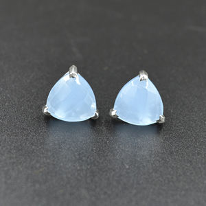 Pendientes de tuerca finos de plata 925, piedras preciosas de opalita Natural a la moda para mujeres, bodas, compromisos, aniversarios, fiestas, regalo - Product Image 1
