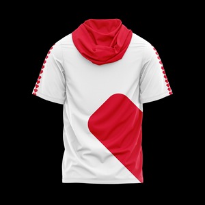 Ensemble chaud de chemise de tir à capuche de basket-ball à manches courtes imprimé par sublimation personnalisée en gros - Product Image 3