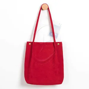 可重复使用的杂货手提包轻便肩包可折叠休闲灯芯绒购物袋高品质环保