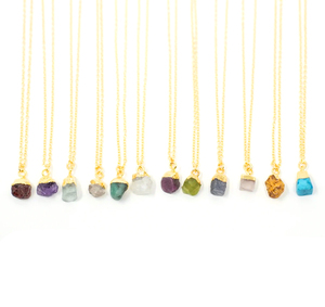 Pierre de Tourmaline brute naturelle taille 8-10mm Vermeil en or collier en argent Sterling 925 électroplaqué collier de pierres précieuses de guérison - Product Image 4