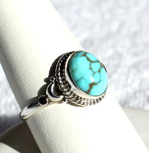 Wholesale Custom Party Silver 925 Band with Hot Sale Gemstone <b>Turquoise</b> <b>Ring</b> for Women Engagement Channel Technology OEM Jewelry - Product Image 5