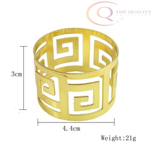 Anneaux de serviette décoratifs en aluminium, style luxueux et écologique pour les tables de mariage, les repas quotidiens et les événements spéciaux - Product Image 3