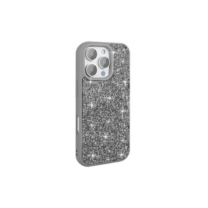 Coque de protection en silicone de luxe avec strass en diamant pour iPhone 16 Pro Max, coque arrière brillante en cristal élégante A55 11Pro 4G - Product Image 1