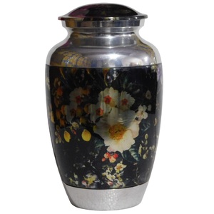 Urnes de crémation en aluminium pour adultes classiques Urnes funéraires en métal de style moderne avec autocollant fini pour les cendres humaines - Product Image 1