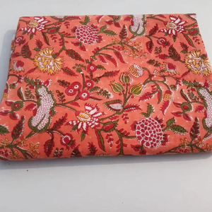 5 yardas indio hecho a mano hermoso estampado 100% tela de gasa de algodón puro, estampado de bloque de mano Bagru estampado Dabu tela, impreso Fab - Product Image 1