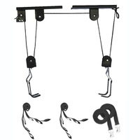 Support de plafond pour vélo et kayak, support mural pour canoë, poulie de suspension, crochets, grue de stationnement pour vélo, présentoir mural