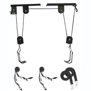 Support de plafond pour vélo et kayak, support mural pour canoë, <span class=keywords><strong>poulie</strong></span> de suspension, crochets, grue de stationnement pour vélo, présentoir mural - Product Image 1