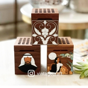 Plateau de service en bois avec incrustation de nacre, style animal traditionnel, décoration de la maison écologique - Product Image 1