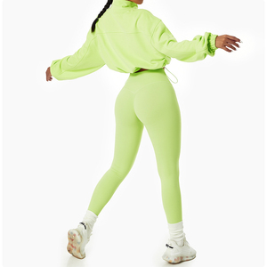 Vêtements de sport pour femmes personnalisés ensemble de 2 pièces pour dames sweats avec fermeture éclair complète ensembles de pantalons de yoga pour le fitness - Product Image 3