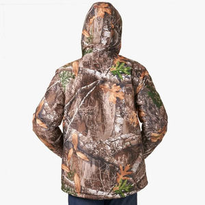 Veste bomber de chasse rembourrée avec logo personnalisé, manteau d'hiver isolé pour homme avec col montant, logo sur le devant, poignets et ourlet côtelés - Product Image 5