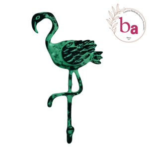 Safari verde desgastado hierro fundido flamenco pájaro pared artículo decorativo abrigo sombrero ganchos llavero colgador hecho a mano ganchos rieles - Product Image 1