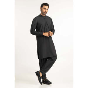 ชุดสูทผู้ชายสีดำปักลายดอกไม้ทรงเข้ารูป คุณภาพสูง ผ้าโพลีเอสเตอร์ แจ็คเก็ตแบบกระดุมแถวเดียวและสองแถว ปิดด้วยซิป แบบ 2 ชิ้น MOQ - Product Image 5