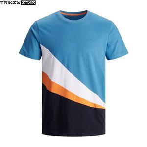 เสื้อยืดแขนสั้นลำลองผู้ชาย ไซส์ผู้ใหญ่ ผ้าโพลีเอสเตอร์/คอตตอน ใหม่ MOQ ต่ำ สีพื้น ย้อมสี เป็นมิตรกับสิ่งแวดล้อม ระบายอากาศได้ดี พิมพ์ลายดิจิตอล - Product Image 1