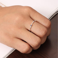 Ensemble de bagues empilables multi-pierres pour femmes, argent sterling 925 avec rubis, émeraude, tanzanite et saphir bleu, bijoux faits à la main