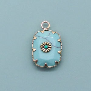 จี้อัญมณีสีเงินสเตอร์ลิงสี925โบฮีเมียนคริสเตียนทรงสี่เหลี่ยมผืนผ้าเสน่ห์ของนักออกแบบ - Product Image 1