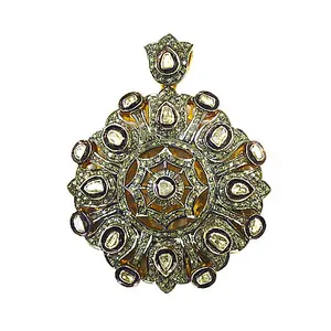 Art Palace Bijoux fins pour femmes Pendentif et breloque en alliage métallique avec diamant antique et pierre d'ambre - Product Image 2