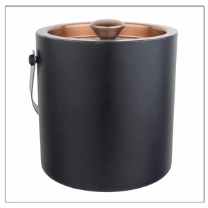 Dos tonos negro y dorado doble pared de acero inoxidable aislado cubo de hielo Metal bebidas tinas para uso doméstico y Bar - Product Image 2