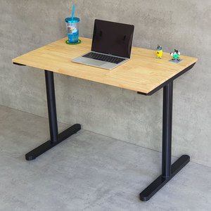 Escritorio Minimalista/Tradicional de Madera de Caucho con Patas de Hierro (Sistema de Montaje de 100x60cm) - Uso en Oficina/Familiar - Product Image 2