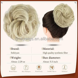 Chignon synthétique en fibre haute température de qualité supérieure, bouclé et désordonné, avec pince à griffes, couleur personnalisable pour femme - Product Image 3