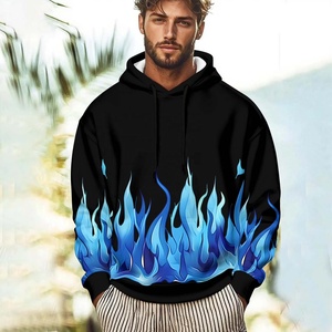 ชุดเซ็ตเสื้อฮู้ดซิปและกางเกงวอร์มผ้าเดนิมทรงโอเวอร์ไซส์สำหรับผู้ชาย สั่งทำได้ คุณภาพสูง พิมพ์ลายแบบซับลิเมชั่น สไตล์สตรีทแวร์ สำหรับฤดูใบไม้ร่วงและฤดูหนาว - Product Image 2