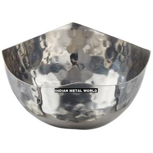 Plat à dessert de table pour la maison bol de service en métal argenté martelé moderne présentoir à dessert pour hôtels mariages bol à chocolat - Product Image 2