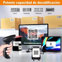 Escáner de Código de Barras Inalámbrico 2D WHS-22, Lector de Códigos QR con Bluetooth 2.4G y USB, Carga Tipo-C para Punto de Venta, Supermercado y Almacén