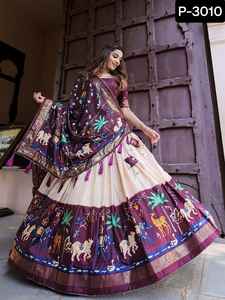 Boda Lahenga Choli Ropa étnica india Blusas de mujer Vestidos de novia Lehenga Choli nupcial con Dupatta con precio bajo - Product Image 5