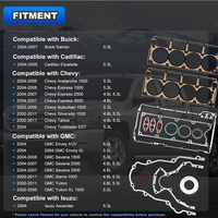 Kit de révision du moteur pour Chevrolet Silverado GMC Sierra 4.8L 5.3L V8 |   Kit complet de joints MLS 2002-2011, kit de réparation de joints de culasse