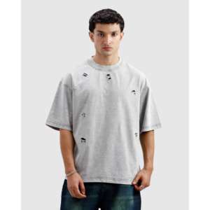 Tissu en jersey 100 % coton, délavé et vieilli, respirant, infroissable, avec motifs de lettres logo, style ajusté, 180g 240g 300g - Product Image 6