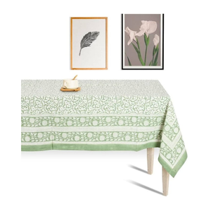 Soft Linen Green 70x108 Inch Wrinkle Resistant Dining Table Cloth GOTS Certified Natural Drape Texture Summer Table Setting - Product Image 1