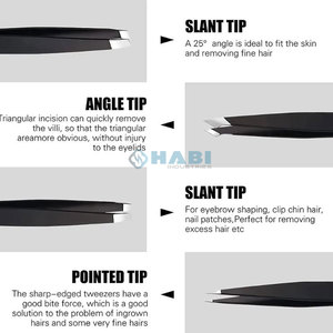 ชุดแหนบถอนขนตาสแตนเลสสำหรับสาวมืออาชีพอุปกรณ์เสริมความงามแบบปรับแต่งได้มีดีไซน์แหลมและเอียง - Product Image 4