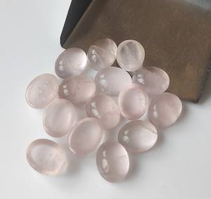 3x5mm-20x30mm ควอตซ์ทรงรีสีชมพูกุหลาบธรรมชาติพรีเมี่ยมอัญมณีทรงหลวมทำด้วยมือแบบแบนหลังเรียบสำหรับทำเครื่องประดับขายส่ง - Product Image 4